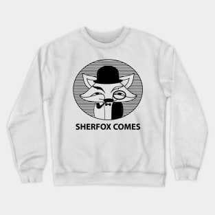 Hipster fox as a detective Crewneck Sweatshirt